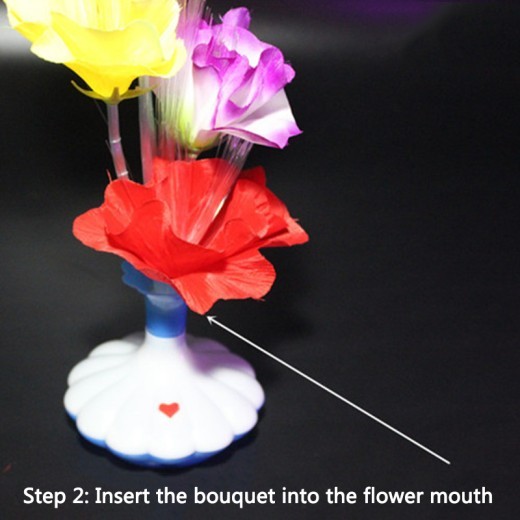 Pointed Rose Flower Vase Fiber Optic Flower
