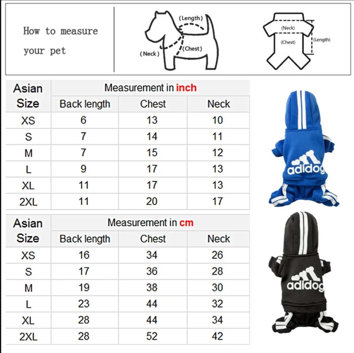 Adidog Clothes Dog Jumpsuit