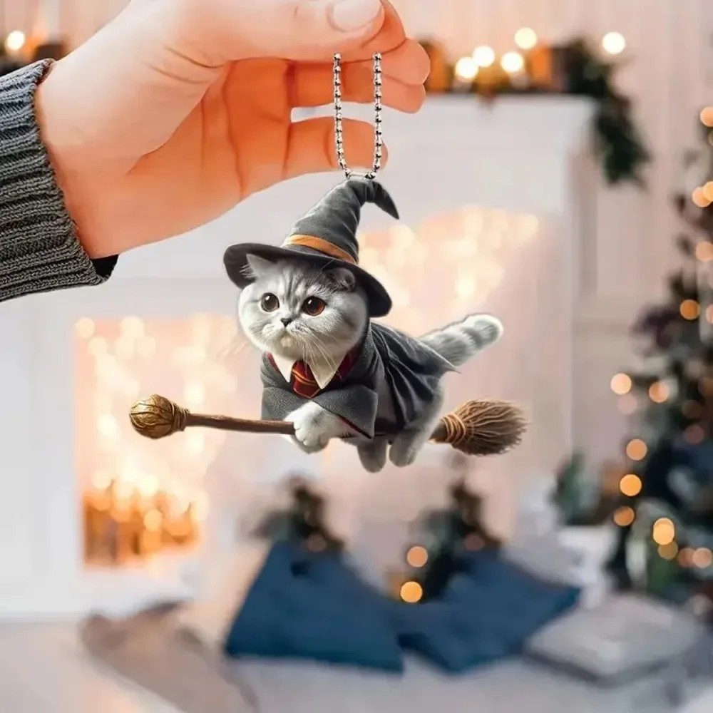 Acrylic Flat Magic Cat Cute Cartoon Pendant