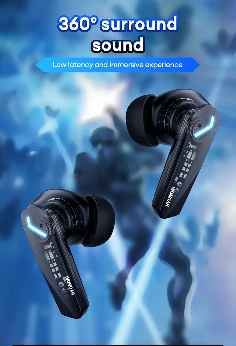 HYUNDAI Licensed Earbuds | 2024 Best-Selling Dual Pack | HIFI Sound Quality, 360 Surround Sound | Dual Mode for Music & Gaming | 30-Hour Battery Life | Upgraded 5.3 Chip with Low Latency | Exceptional Value for Money!
