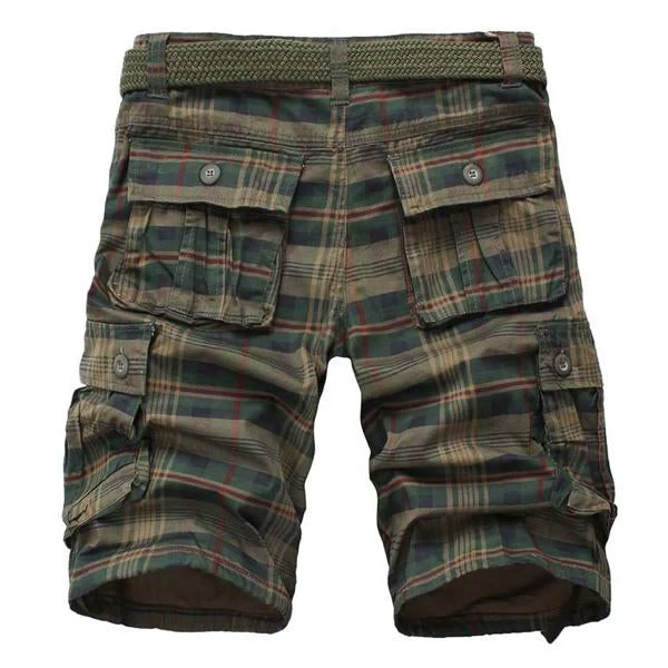 Men's Vintage Pocket Plaid Shorts