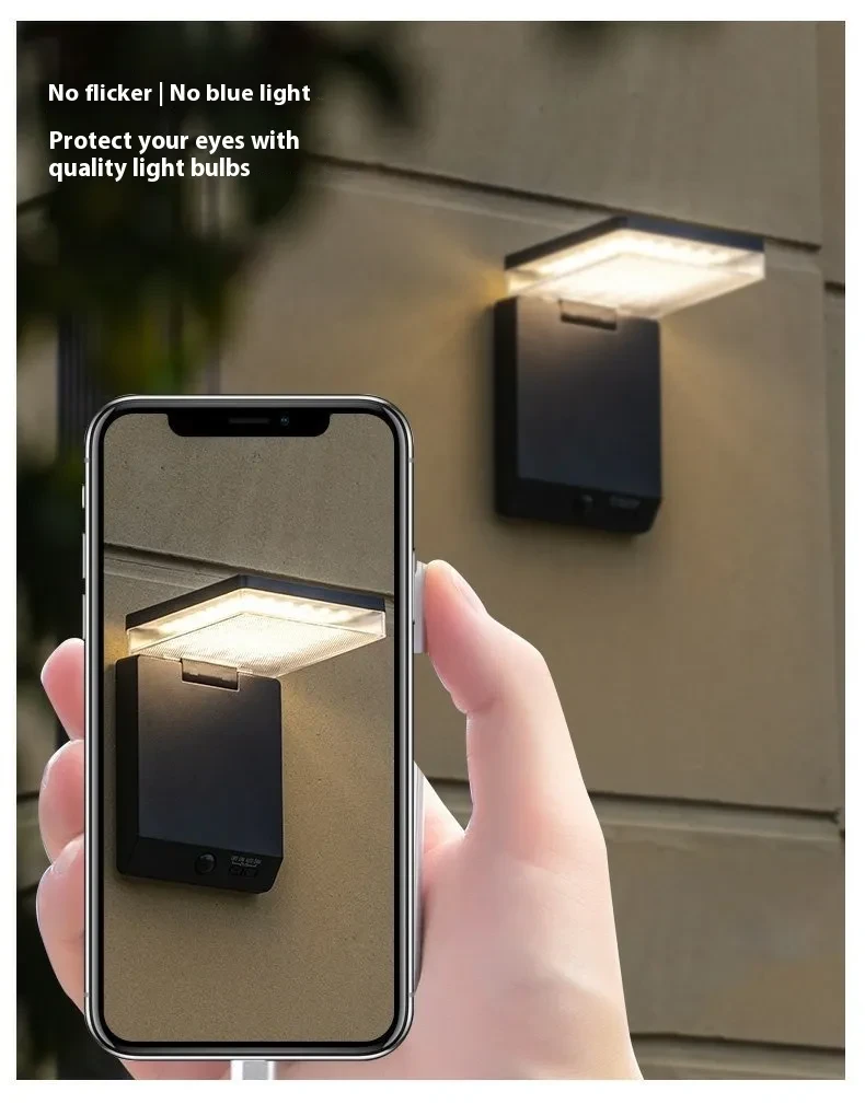 Wall Lamp Outdoor Waterproof Human Body Feeling Foldable