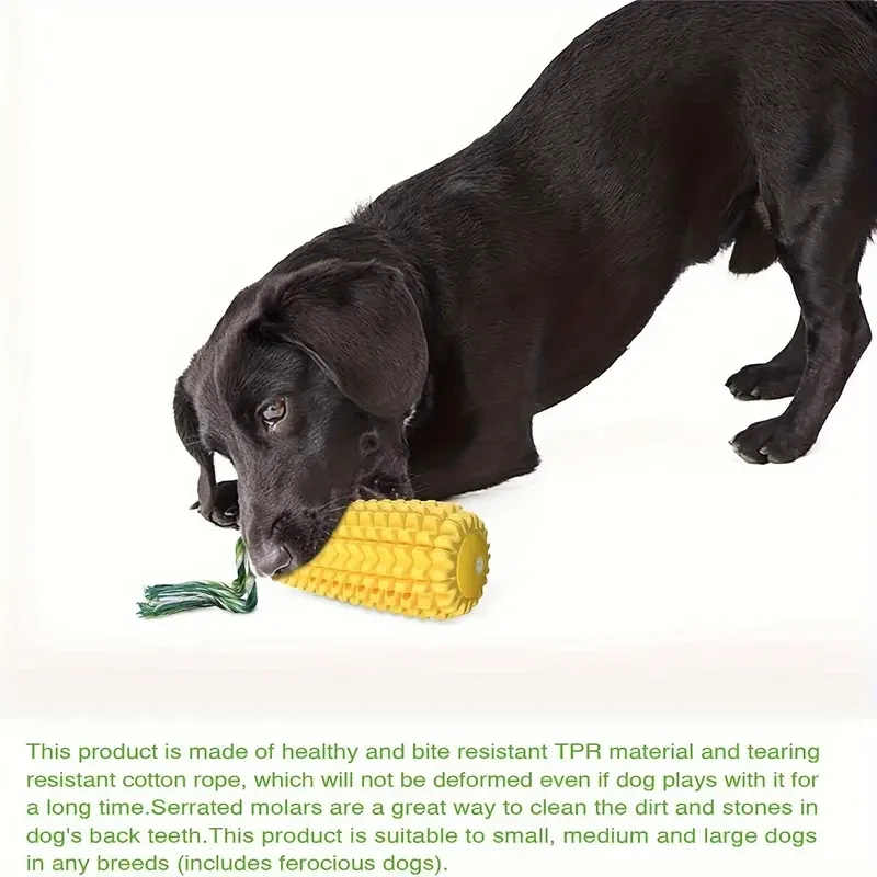 Dog Chew Toys for Aggressive Chewers - Tough Durable Squeaky Interactive Corn Stick Toy for Small and Large Breeds