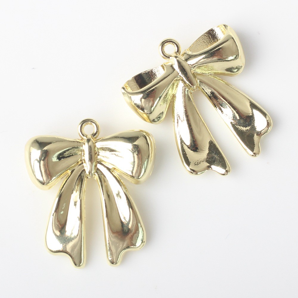 Korean Style Fashionable Simple Alloy Bow Silver-plated Pendant Accessorie