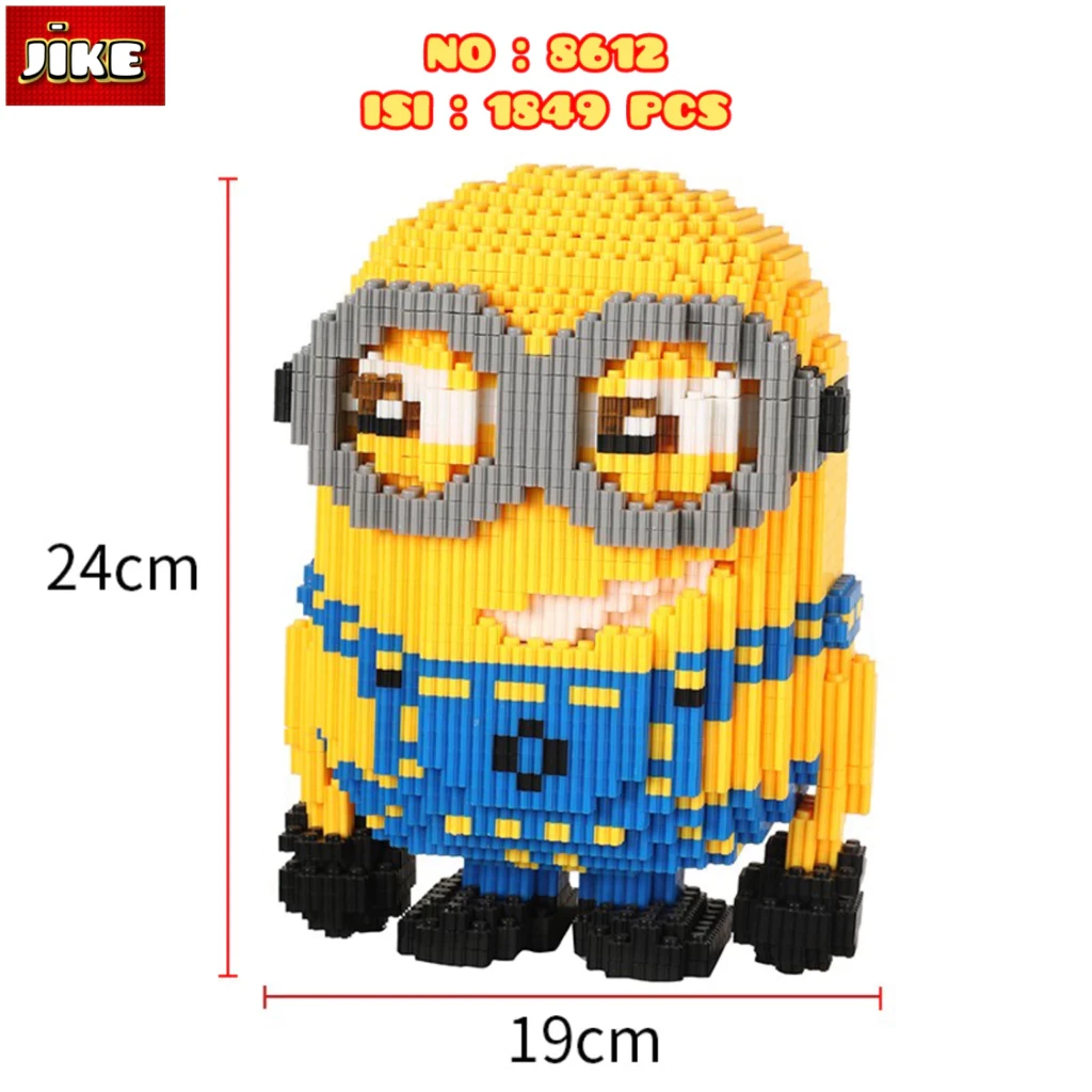Jike Nano Blocks Medium Series Character The Minions 3D Model, Toy Block Stacking Cuts & Cool Minion