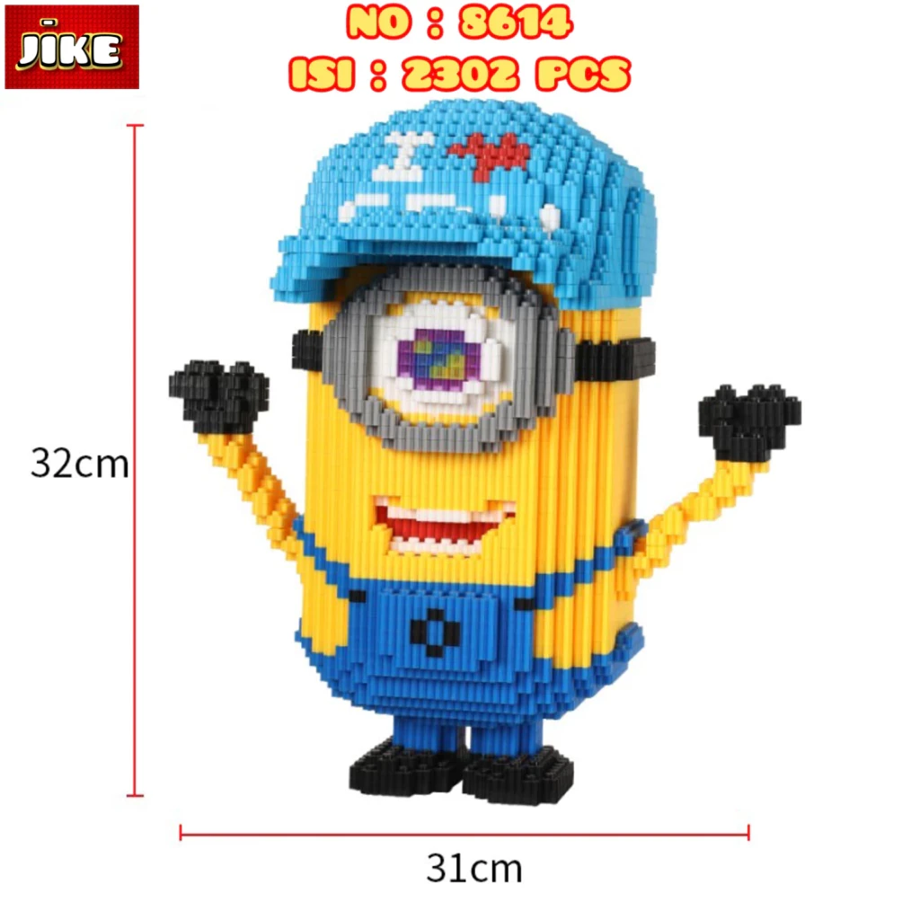 Jike Nano Blocks Medium Series Character The Minions 3D Model, Toy Block Stacking Cuts & Cool Minion