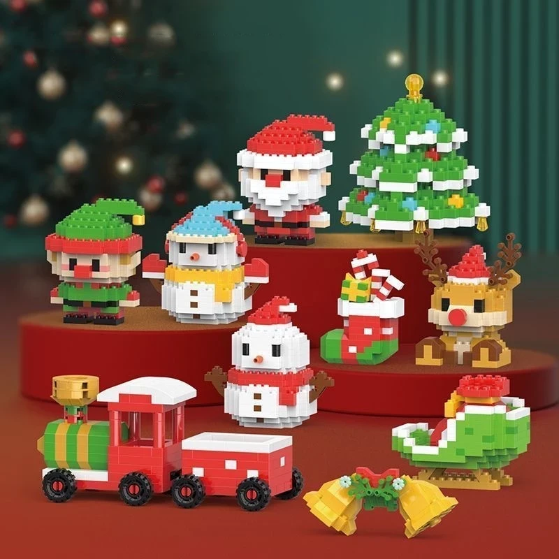Babee Toy Christmas Nano Block Christmas Toys Stacking Building Block Block Snowman Bricks Educated Gift