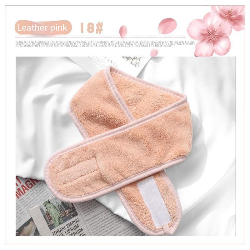 Solid Color Coral Velvet Velcro Makeup Hair Band