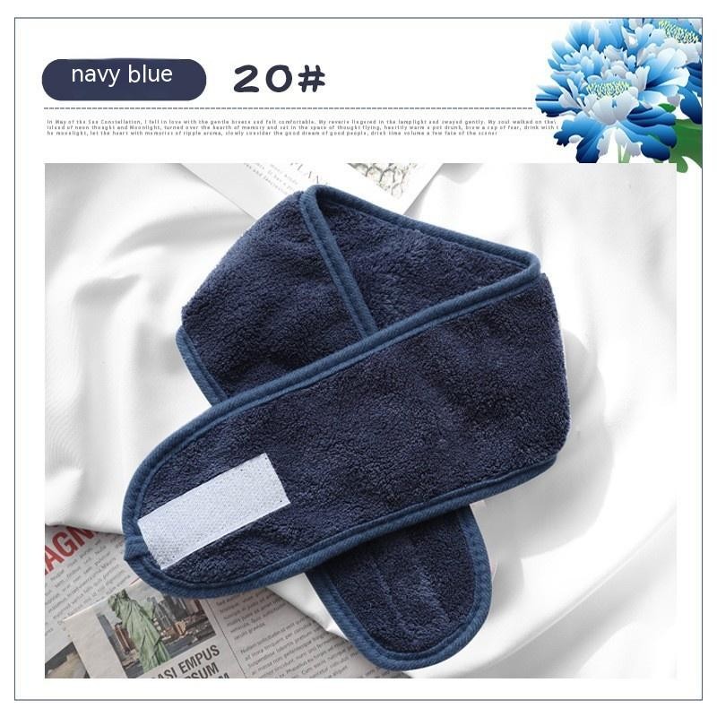 Solid Color Coral Velvet Velcro Makeup Hair Band