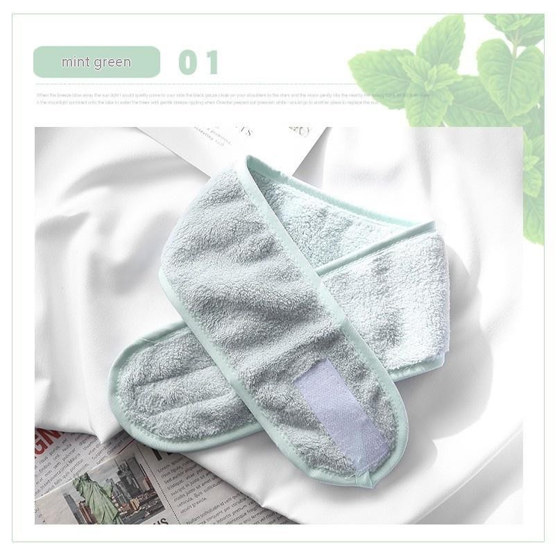 Solid Color Coral Velvet Velcro Makeup Hair Band