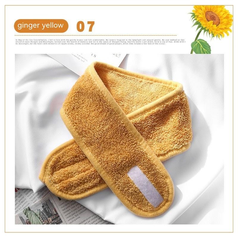 Solid Color Coral Velvet Velcro Makeup Hair Band