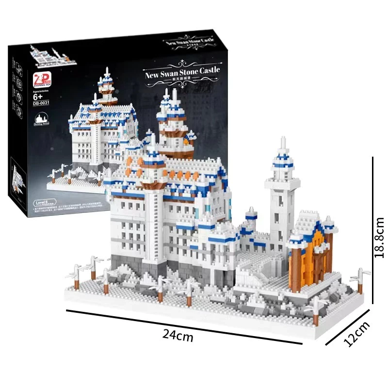 Nano Block Toy Castle Gift Princess Palace Block Building Swan Lake Toy Stacking Dream Castle
