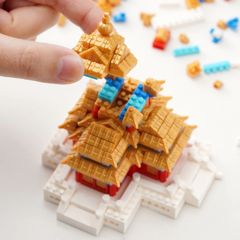 Toys Nano Block Corner Tower Building Block Block Stacking Chinese Architecture Block Brick Gifts