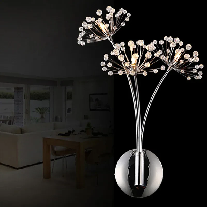 Light Luxury Crystal Dandelion Wall Lamp
