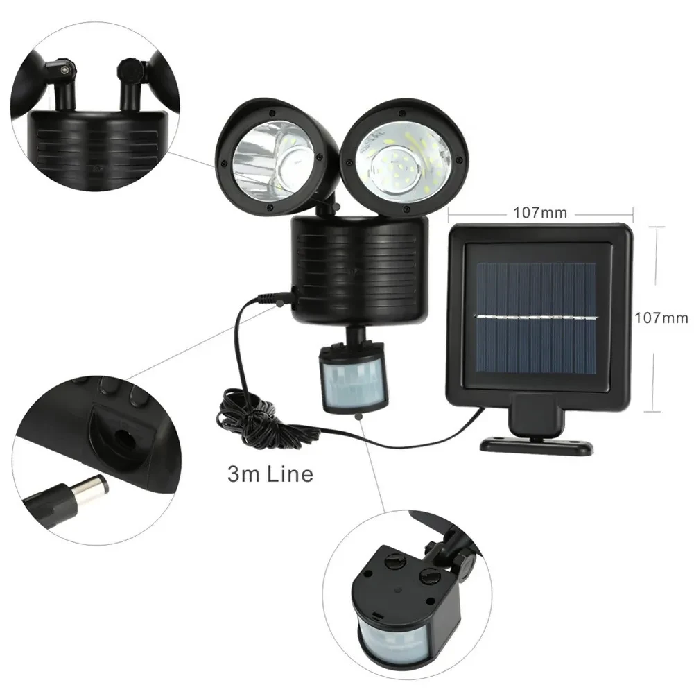 Solar Human Body Sensor Light Double Head Outdoor