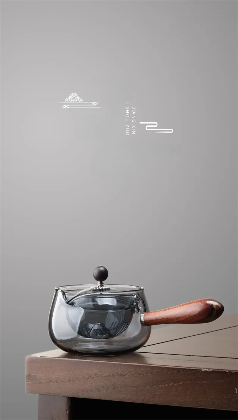Rotary Heat-resistant Glass Teapot Lazy Tea Making