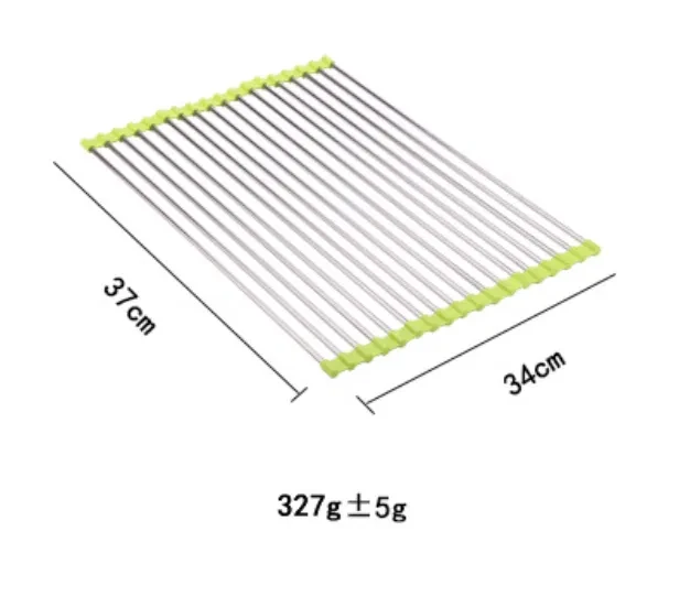 Folding Kitchen Drain Sink Rack Stainless Steel