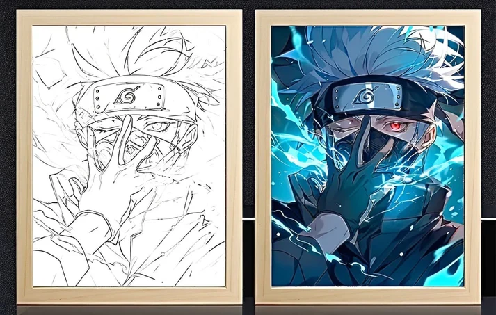 Naruto Kakashi Raikiri Light Frame