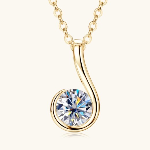 6-word Moissanite Necklace Women's High-grade All-match 925 Silver