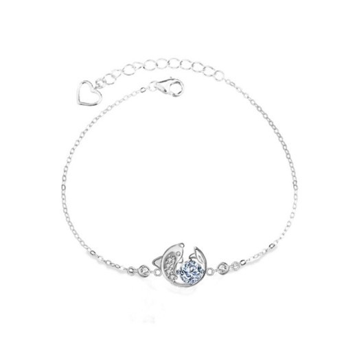 National Fashion Retro Sterling Silver Moissanite Koi Bracelet