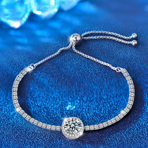 Sterling Silver Moissanite Starry Women's Bracelet
