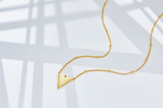 Simple Pendant Niche Design Necklace Electroplated 18K Gold Female