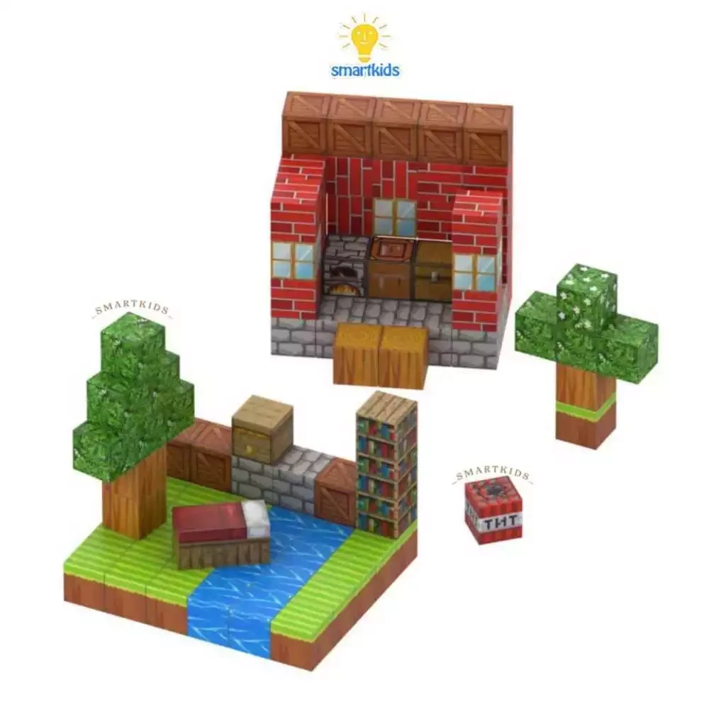 Minecraft Premium Magnetic Building 4D Cubes Minicraft My World Magnetic DIY 3D Puzzle Blocks