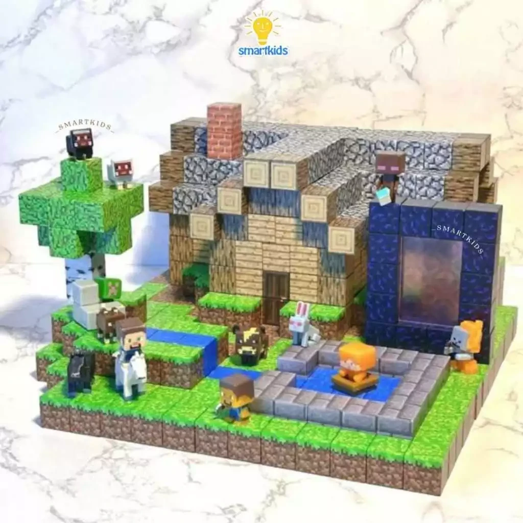 Minecraft Premium Magnetic Building 4D Cubes Minicraft My World Magnetic DIY 3D Puzzle Blocks