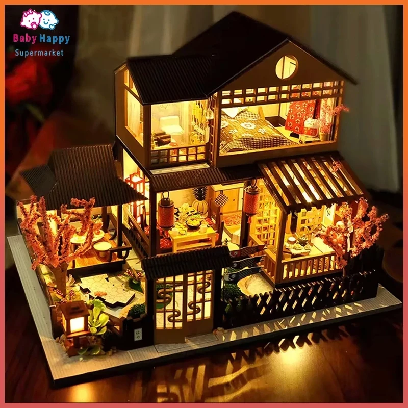 DIY 3D Book Corner Kit Gift Retro Model Building Kit Puzzle Japanese Small House