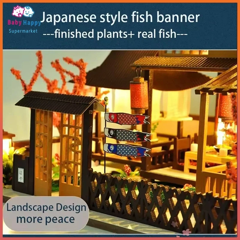 DIY 3D Book Corner Kit Gift Retro Model Building Kit Puzzle Japanese Small House