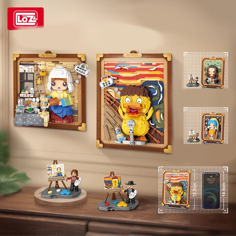Block City-LOZ 3D DIY Series Painting Puzzle Block Painting Bricks Nano Blocks Famous Painter Educational Toys