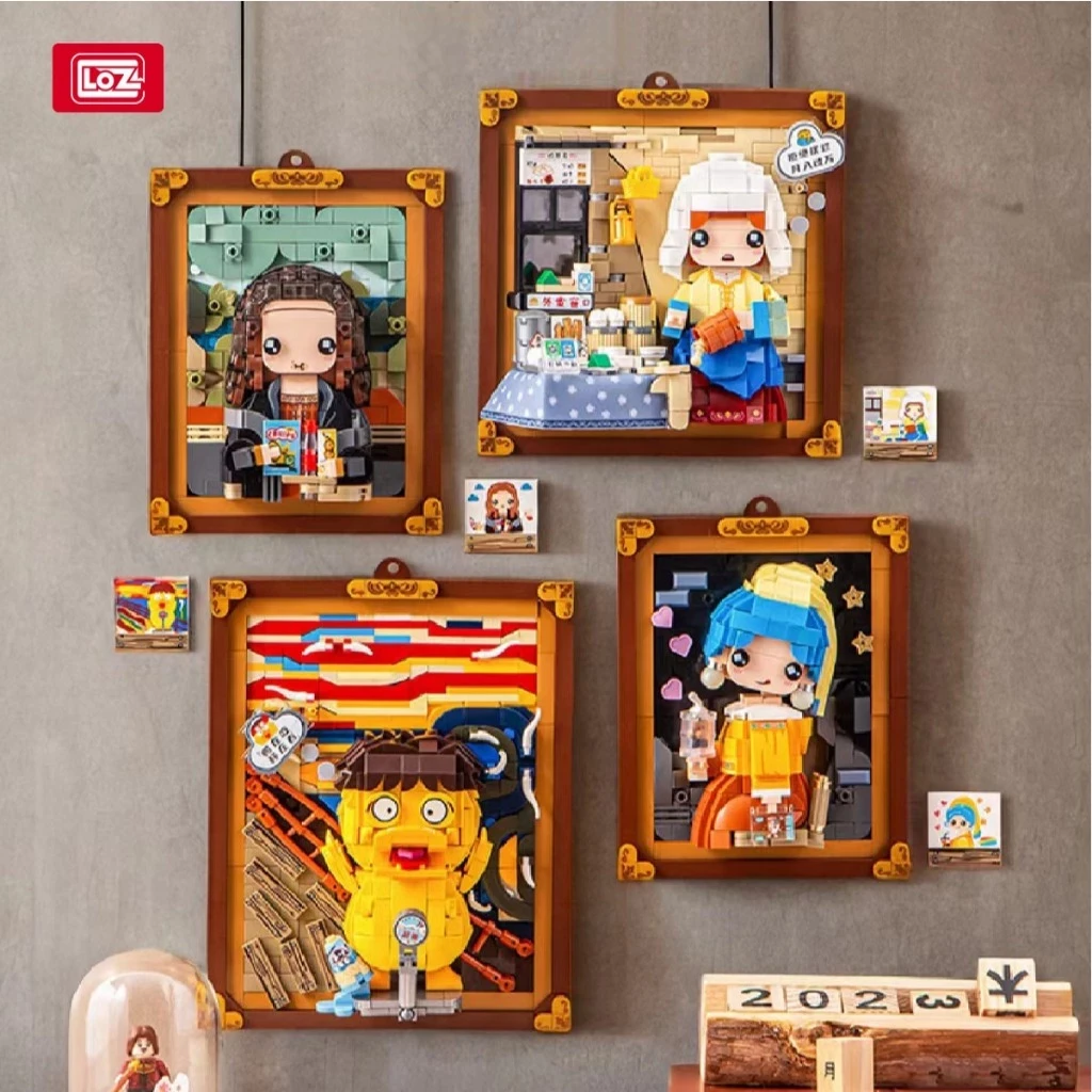 Block City-LOZ 3D DIY Series Painting Puzzle Block Painting Bricks Nano Blocks Famous Painter Educational Toys