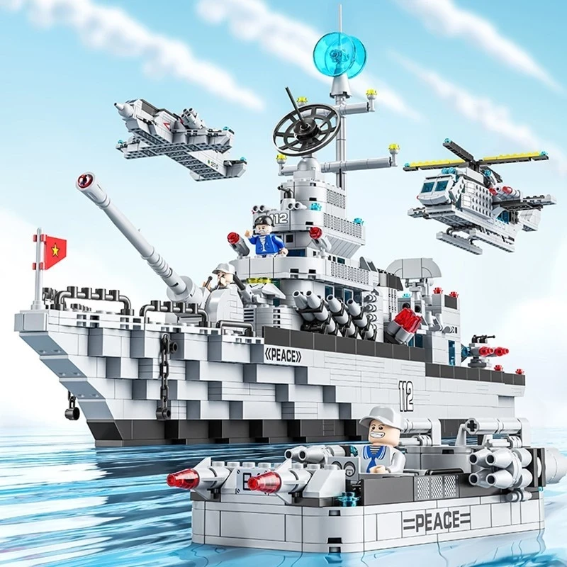 Aircraft Carrier 1560PCS Large Educational Building Blocks Toys for Boys 3D Puzzle
