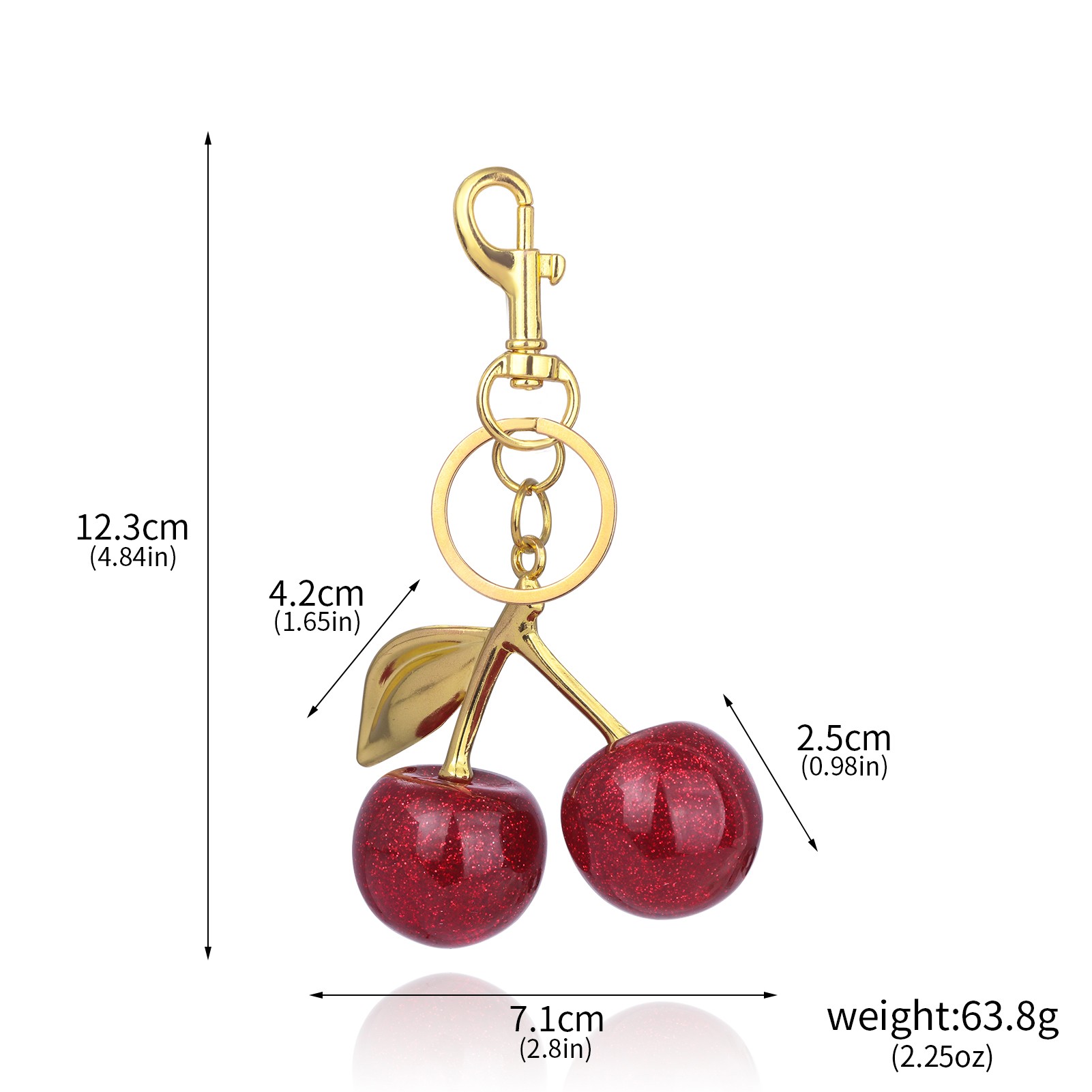 Fashion Delicious Red Cherry Keychain