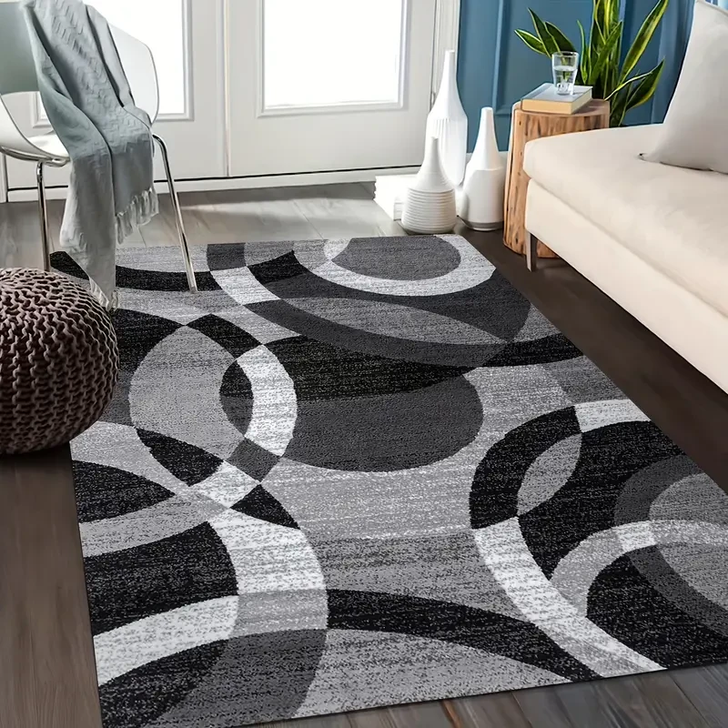 Modern Geometric Circle Print Area Rug
