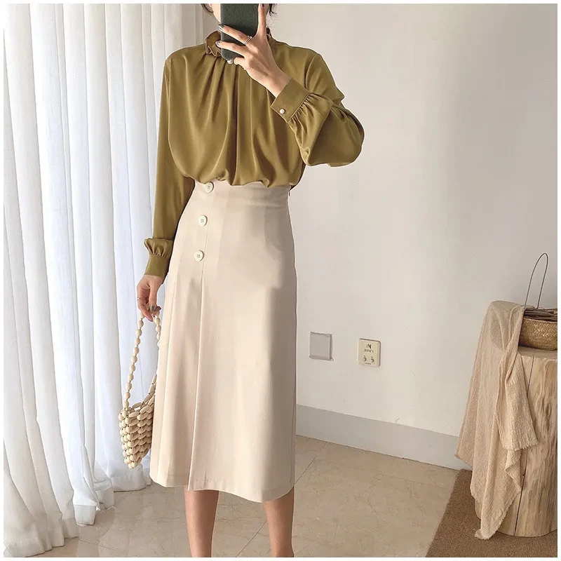 Femininity High Waist Women's Light Luxury Skirt Hip