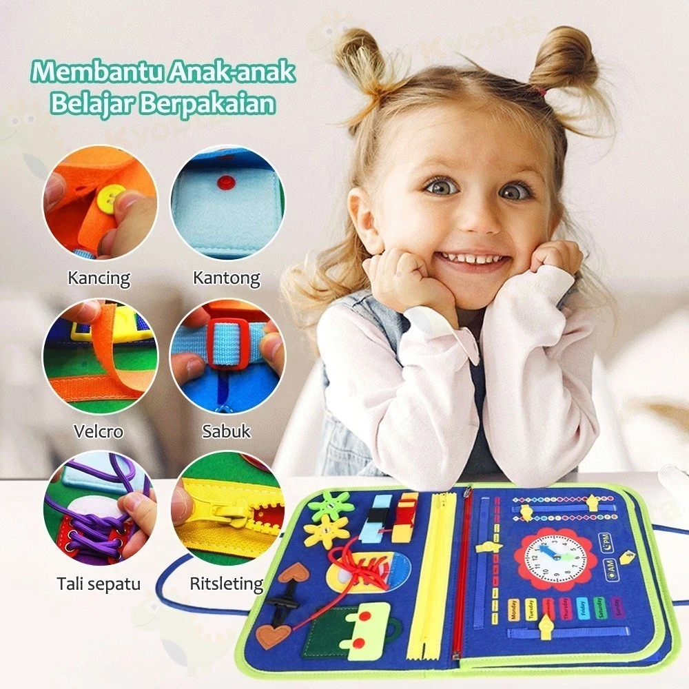 Busy Board Montessori Educational Toys Baby Cognitive Learning Board Dressing Skill Sensory Toys Educational Toys