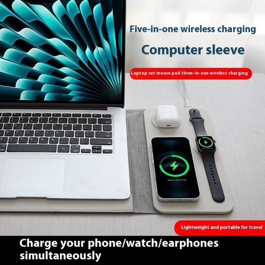 Multi-functional Wireless Charger Computer Liner Bag Magnetic 3-in-1 Wireless Charger Electrical Appliances