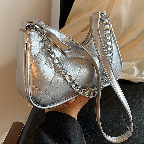 Diamond Embroidery Thread Silver Crossbody Popular Shoulder Underarm Bag