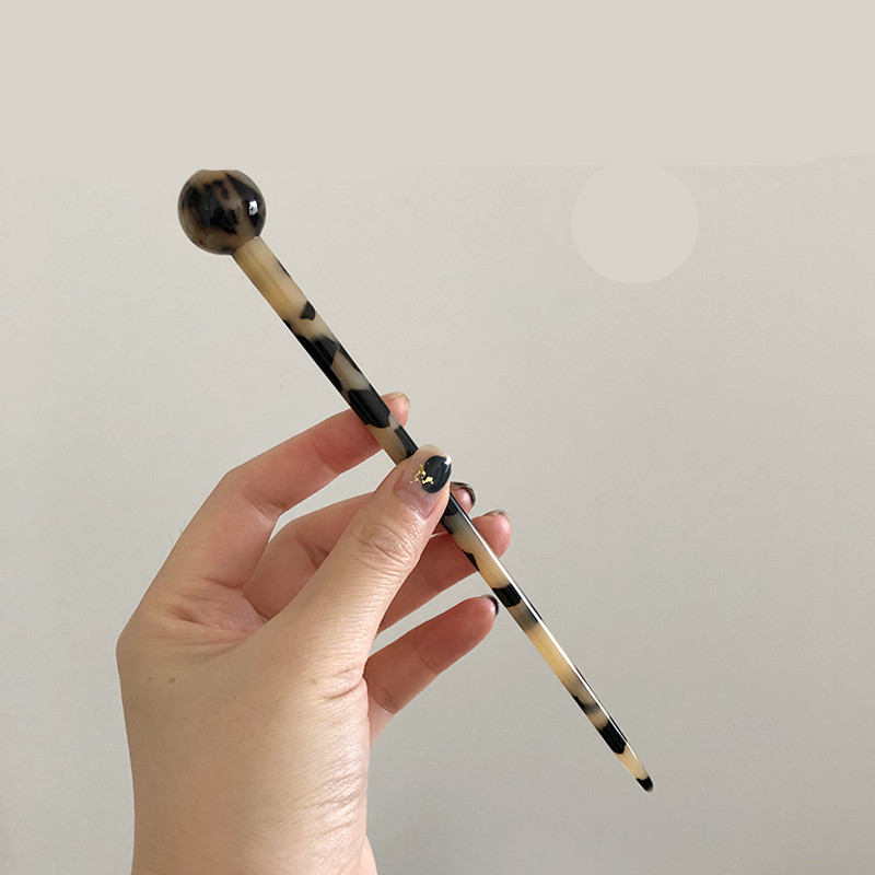 Long Resin Ball Hair Pin