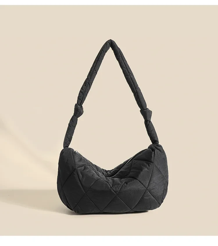 Down Cotton Dumpling Bag Shoulder Crossbody Rhombus Underarm Bag