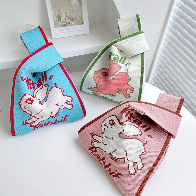 Moon Rabbit Knitted Shoulder Bag