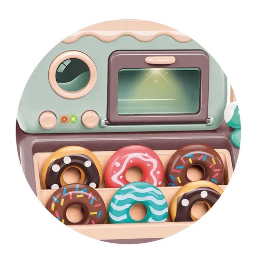 Children Toys Mini Candy Paradise 34pcs Donuts Shop Toys Cashier Donuts