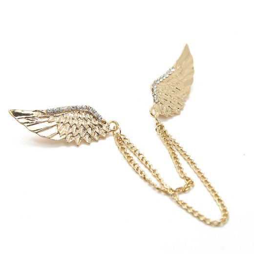 Angel Wings Chain Pin Buckle Collar Pin