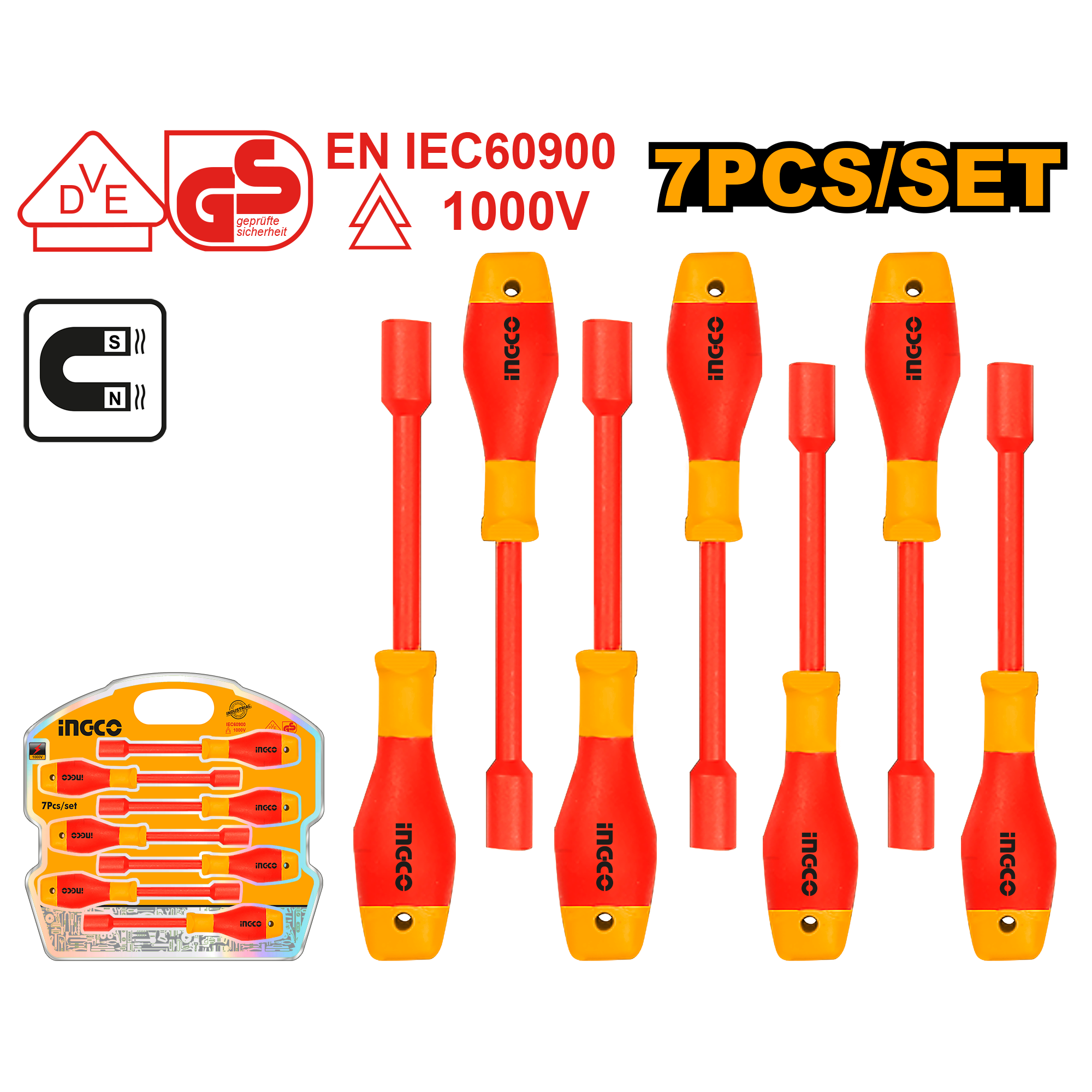 7PCS Insulated Nut Screwdriver Set