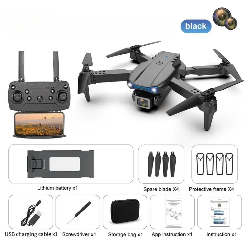 E99 K3 Professional RC Drone with Dual Camera - Double Folding, Height Hold, Remote Control
