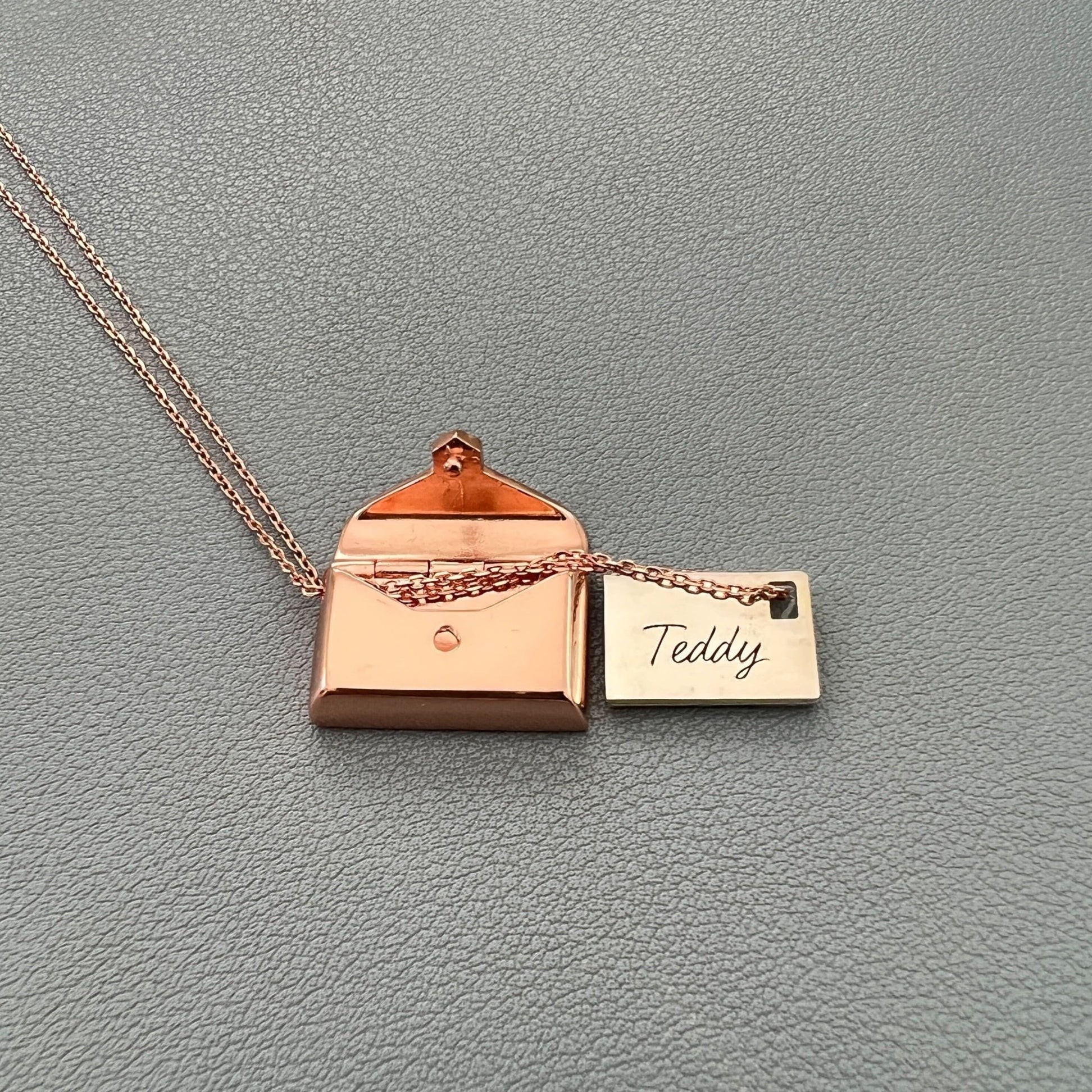 Custom Photo Envelope Locket Necklace