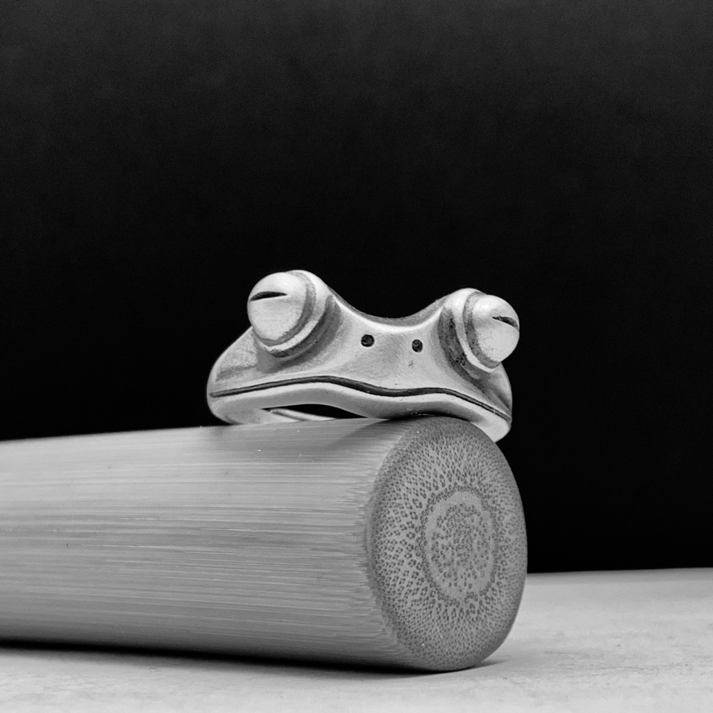 Personality Frog Ring Vintage Craft Silverware