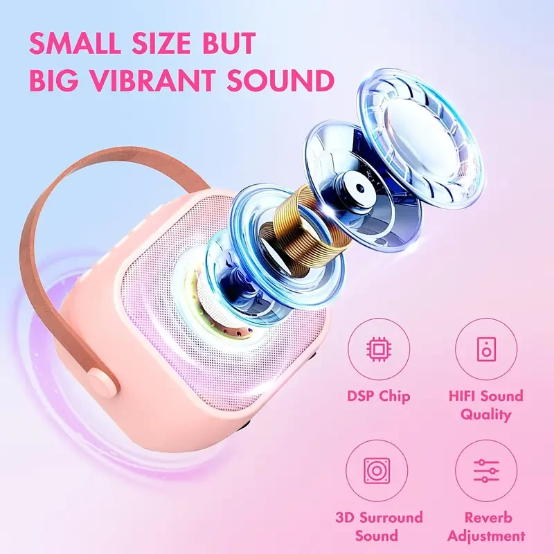 2 microphones, mini Youngsters's karaoke machine