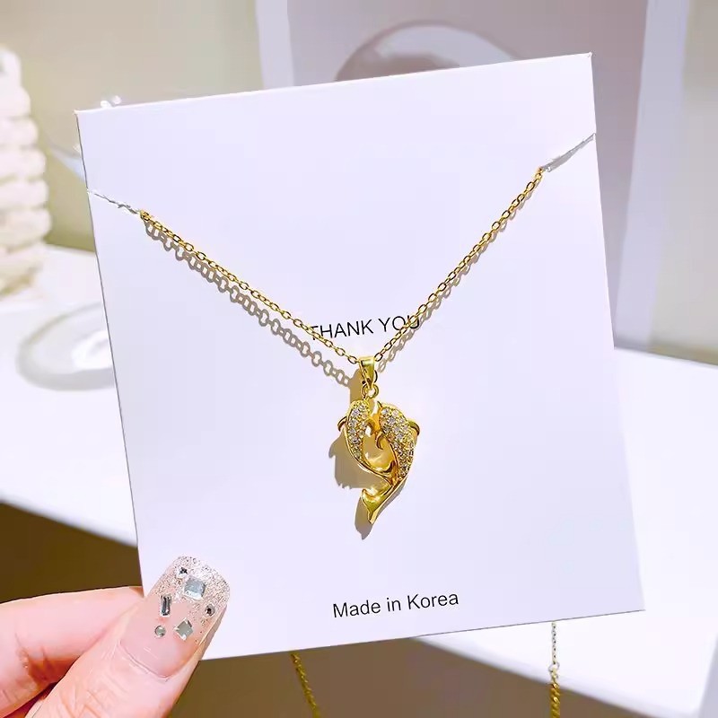 Exquisite Titanium Steel Dolphin Pendant Necklace